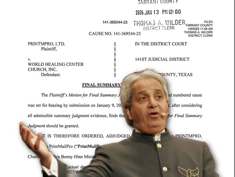 Benny Hinn’s Ministry Has Wages Garnished, Assets Seized After Court Judgment