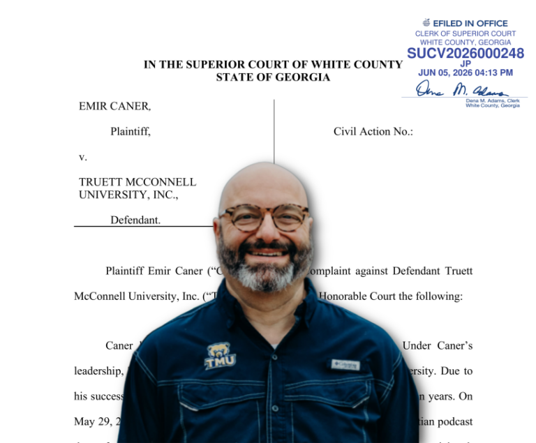 Emir Caner Suing Truett McConnell University Over Termination, Loss of $435K Annual Salary and Benefits