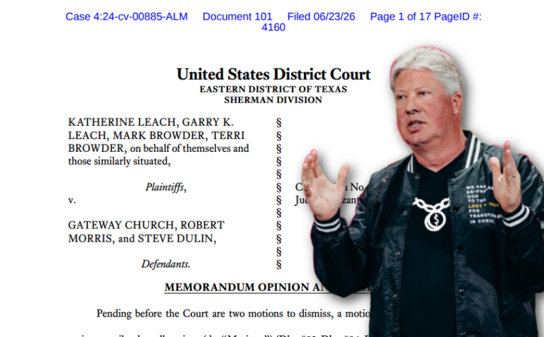 Federal Judge Dismisses Robert Morris, Gateway Church ‘Tithing Lawsuit’