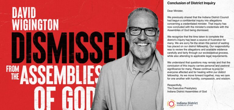 David Wigington Dismissed from the Assemblies of God Over ‘Hiring Prostitute Allegations’