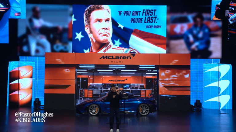Megachurch Pastor Drives Million Dollar McLaren On Stage For Sermon Illustration, Then It Dies